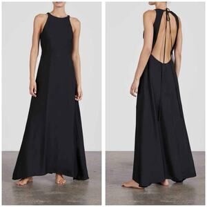 NWT BONDI Born Ophelia Maxi Dress Size Large Black Open Back Aline